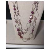 Purple Rose Quartz Statement Necklace