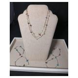 Multi-Gemstone Silver Link Necklace