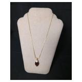 Elegant Garnet Pendant Necklace with Crystal Accent