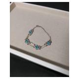 Elegant Blue Crystal Heart Necklace