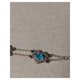 Elegant Blue Crystal Heart Necklace