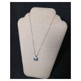 Multi-Gemstone Square Pendant Necklace