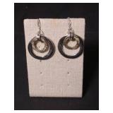 Two-Tone Circle Chain Necklace and Earring Set