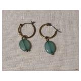 Turquoise Stone Hoop Earrings