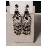Black Crystal Chandelier Earrings