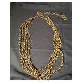 Multi-Strand Gold Chain Necklace