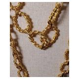 Gold Tone Twisted Link Chain Necklace