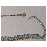 Multi-Color Crystal Leaf Design Necklace and Earrings