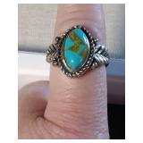 Native American Sterling Silver Turquoise Ring