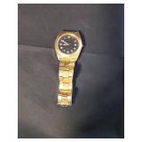 Pulsar Gold-Tone Analog Watch with Black Dial