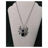 Spider Jewelry Set with Black Crystals