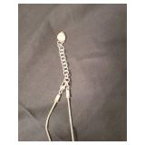 Silver Chain Necklace with Heart Charm and Peace Symbol