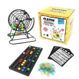 GSE Games & Sports Expert Deluxe Bingo Game Set with Steel Cage, Master Board, 75 Balls, 150 Chips, 18 Bingo Cards for Friend Parties, Game Night