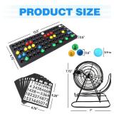 GSE Games & Sports Expert Deluxe Bingo Game Set with Steel Cage, Master Board, 75 Balls, 150 Chips, 18 Bingo Cards for Friend Parties, Game Night