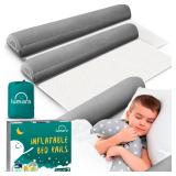 LUMARA Inflatable Bed Rail for Toddlers 2 Pack - Portable Travel Bed Bumpers for Kids Fits Twin Full Queen King Size Beds - Non-Slip Safety Guard Rails