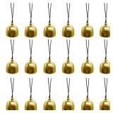 Pinenjoy Mini Brass Bells 1.1 Inch Small Gold Wind Chimes Fengshui Copper Bell for DIY Doorbell Dream Catcher Pendant Christmas Tree Home Garden Hanging Decoration