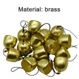 Pinenjoy Mini Brass Bells 1.1 Inch Small Gold Wind Chimes Fengshui Copper Bell for DIY Doorbell Dream Catcher Pendant Christmas Tree Home Garden Hanging Decoration