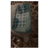 Longzon Mini Ice Cube Tray with Lid and Bin, 273 Pcs Ice Cube Trays for Freezer, Ice Cube Mold, Ice Molds Spill-Resistant Removable Lid & Ice Scoop, Ice Mold for Whiskey Cocktail, Tea, Coffee -Blue