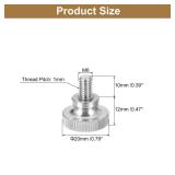 uxcell M6x10mm Knurled Thumb Screws, 5pcs 304 Stainless Steel Flat Knurled Head Thumb Screws Bolts with Shoulder Grip Knobs Fasteners