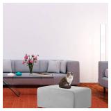 HFCNMY Ottoman Cover Rectangle,Stretch Velvet Slipcovers Rectangle Thick Covers Slipcover for Ottomans Soft Foot Stool with Elastic Bottom Light Gray X-Large (ASMFDT20230725-15)