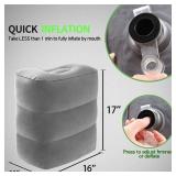 Betus Inflatable Travel Foot Rest Pillow - Ultra Comfortable and Compact - Toddle & Kids Leg Rest Stool for Long Flight/Trip by Airplane or Car