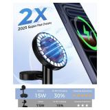 Aeinidi 2025 3 in 1 Wireless Charging Station Compatible with MagSafe, 15W Fast Magnetic Mag-Safe Charger Stand for Apple iPhone 17 16 15 14 13 12 Series iWatch AirPods Pro 4 3 2, Black