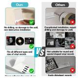 XANGNIER Vinyl Record Wall Mount Display Shelf No Drill, Self Adhesive Clear Acrylic Vinyl Record Album Wall Storage Hangers Holder for Bedroom Living Room Home Office Decoration-Single LP