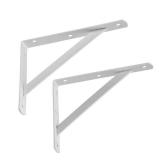 Dewell 2 Pcs 10inch Tripod Triangle Shelf Brackets, Wall Mounted Shelf Supports White,WT250