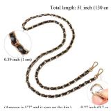 BEAULEGAN Purse Chain Strap - Microfiber Leather - Replacement for Crossbody Shoulder Bag - 51 Inch Long, Black/Gold