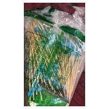 Minisland Sky Blue Pearl Cocktail Picks, 4.7 Inch Long Bamboo Fancy Toothpicks for Appetizers, Decorative Baby Shower Birthday Party Food Drink Garnish Fruit Kabob Skewer Sticks - MSL154