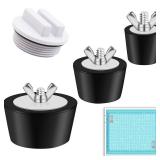 Aienxn 4PCS 3 Sizes (1 inch, 1.5 inch, 2 inch) Rubber Skimmer Plugs and 1PCS 1.5\" Threaded Pool Return Plug for Inground, Above Ground, Winter Pool