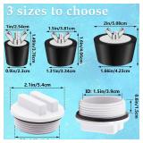 Aienxn 4PCS 3 Sizes (1 inch, 1.5 inch, 2 inch) Rubber Skimmer Plugs and 1PCS 1.5\" Threaded Pool Return Plug for Inground, Above Ground, Winter Pool