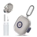[Upgrade Secure Lock] for Beats Powerbeats Pro 2 2025 Case Cover with Cleaner Kit, AGENTNANO Clear TPU Shockproof Protective Cover with Beats Powerbeats Pro 2 Charging Case with Carabiner-Clear