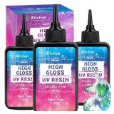 JDiction UV Resin, 300g High Gloss UV Resin Clear Solar Cure Sunlight Activated Glue Hard UV Resin Kit for Jewelry Making, Casting and Coating, DIY Crafts, Resin Art Supplies 2 NEW 1 OPEN