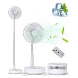 Primevolve Portable Oscillating Standing Fan,Rechargeable Battery Operated USB Floor Table Desk Fan with Remote, Bedroom Camping Travel Fans White 7.7\"