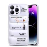 IAIYOXI Puffer Case for iPhone 15 Plus 6.7 Inch with Sports Shoes Brand Design, Sneakers Shoe Phone Case, Ins Off White Label, Soft Silicone Shockproof Puffy Cover (iPhone 15 Plus, White)