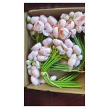 Meldel 32Pcs Ranunculus Artificial Flower, Faux Silk Mini Pink Ranunculus Flowers for DIY Bouquet, Bulk Fake Peony Wedding Filler Flowers for Centerpieces Arrangements Bridal Shower Decorations