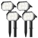 Brightown 4Pack Solar Spot Lights Outdoor with 58 LED & 1800mAh, IP67 Solar Lights Outdoor Waterproof with 3 Light Modes, 2-in-1 Dual Use Outdoor Solar Lights for Yard, Garden and Pathway (Cool White)
