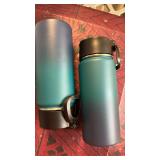 Volhoply 16 OZ Kids Water Bottle Bulk 2 Pack,Insulated Sports Bottles with Straw Lid,Stainless Steel Bottle with Handle Keep Cold & Hot,Double Wall Vacuum Tumbler Cups for School,Girls(Black, 2)