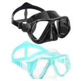 Keary 2 Pack Swimming Goggles with Nose Cover for Adult Men Women Youth, Anti-Fog 180Â°Wide Clear View Soft Silicone Skirt Pool Underwater Water Swim Mask Glasses for Adults Tenns