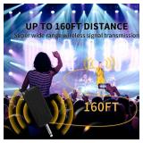 Wireless Microphones, Professional UHF Metal Dual Handheld Cordless Dynamic Mic System with Rechargeable Receiver, 1/4\" Output, 160ft Range, Auto Connect for Karaoke, Party Singing, Church, Speech, D