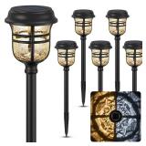 XMCOSY+ Solar Pathway Lights Outdoor, High Lumens LED Garden Lights with 2 Lighting Modes, Solar Powered Light, IP65 Waterproof Auto ON/Off for Yard Walkway Driveway Decor (Warm & Cool White)