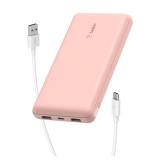 Belkin Portable Charger, USB-C Power Bank 10000 mAh w/ 1xUSB-C & 2xUSB-A Ports, 15W w/ Type-C to Type-A Cable - iPhone 17, Samsung Galaxy S25, Google Pixel 10, Nintendo Switch 2, etc. - Rose Gold USED
