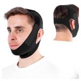 OHALEEP Chin Strap for Sleeping Comfortable Stop Snoring Solution, Snore Stopper Adjustable, Anti Snoring Devices Breathable and Reusable, Anti Snore Chin Strap for CPAP Users, Black, M