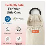Mamaway Baby Ring Sling Carrier for Babies - Newborn and Toddler Sling (up to 165lbs), IHDI Certified, 100% Cotton Made, Soft & Breathable, Nylon 66 Safety Rings, Storage Pocket Design, Grey