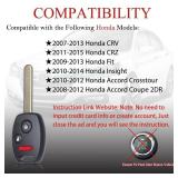 MechanMagic Key Fob Remote Replacement Fits Honda CR-V 2007 2008 2009 2010-2013/CR-Z 2011- 2014 2015/Fit/Insight/Accord Coupe/Crosstour MLBHLIK-1T Keyless Entry Remote Control 35111-SWA-306
