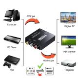 DigitPro RCA to HDMI, AV to HDMI Converter, 1080P Mini RCA Composite CVBS Video Analogue Converter Adapter Connector Support PAL/NTSC for TV/PC/ PS3/ STB/Xbox VHS/VCR/Blue-Ray DVD Players