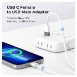 Basesailor USB to USB C Adapter for iPhone 17 Pro Max,16 e 15 Charger Adapter 3Pack,USBC Female to USBA Male,Type C Converter for Apple Watch iWatch S11 SE,AirPods Pro 3,iPad mini Air,Samsung S25 S24