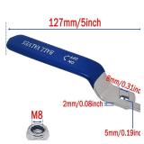 1 Piece Hole Size 5Ã8mm 201 Stainless Steel Ball Valve Handle with Blue Plastic Handle Grip & Nut for 1 inch Ball Valve,180 Degree No Positioning Round Head(Straight)