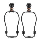 PATIKIL 5 Inch Lamp Harp Kit with Finial, 2 Set Detachable Lamp Shade Bracket Holder, DIY Lighting Accessories for Table Lamps Floor Lamps, Black
